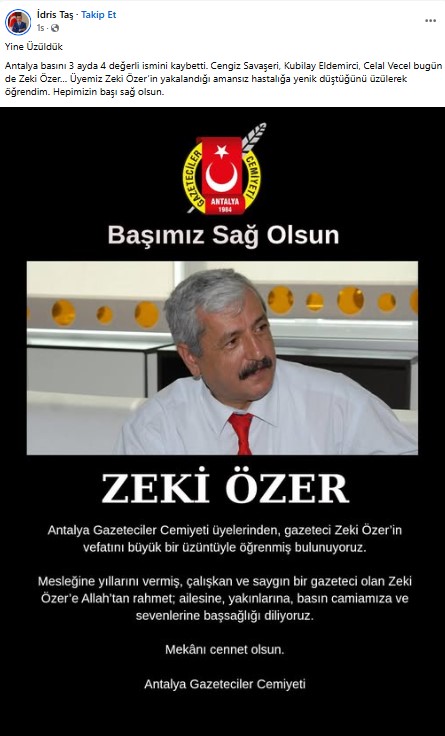 Antalya'da Duayen Gazeteci Zeki Özer Hayatını Kaybetti! 4