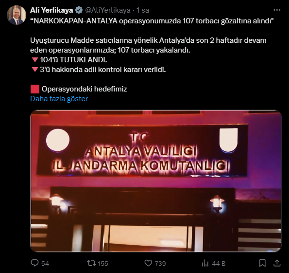 Antalya'da NARKOKAPAN Operasyonu! 104 Torbacı Tutuklandı