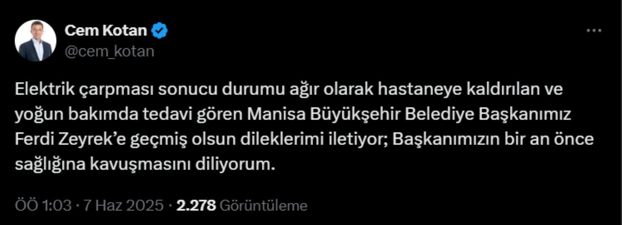Antalyalı Başkanlardan Zeyrek'e Geçmiş Olsun Mesajları