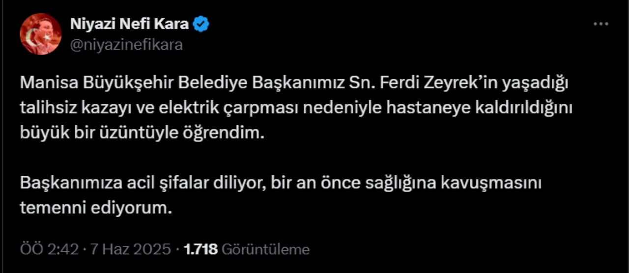 Antalyalı Başkanlardan Zeyrek'e Geçmiş Olsun Mesajları