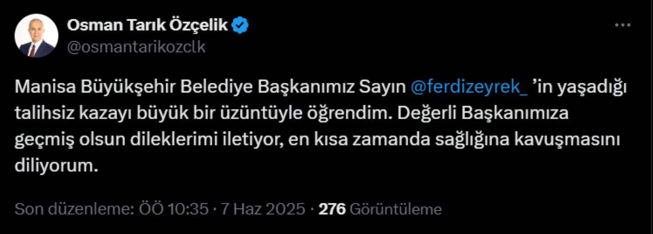 Antalyalı Başkanlardan Zeyrek'e Geçmiş Olsun Mesajları