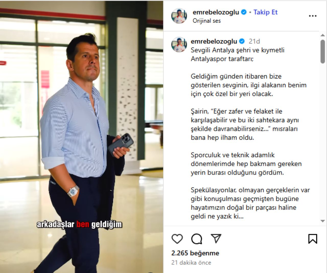 Antalyaspor’da Şok Ayrılık! Emre Belözoğlu Veda Etti