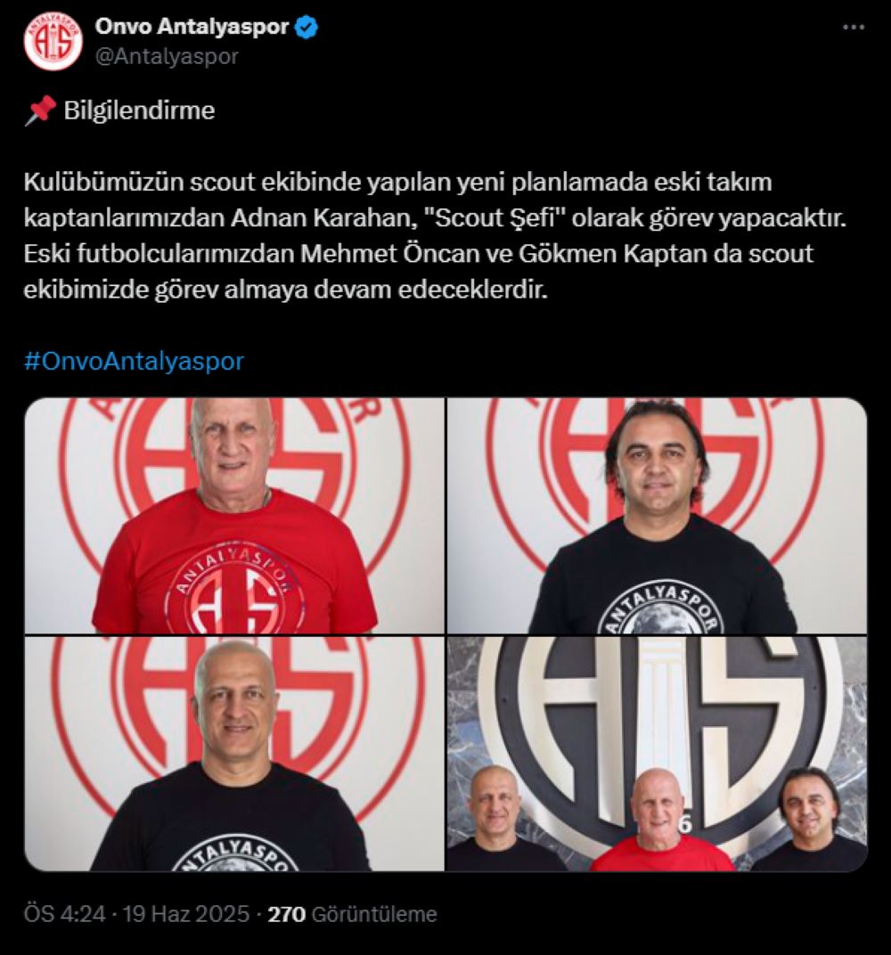 Antalyaspor’un Yeni Scout Ekibi Belli Oldu! 