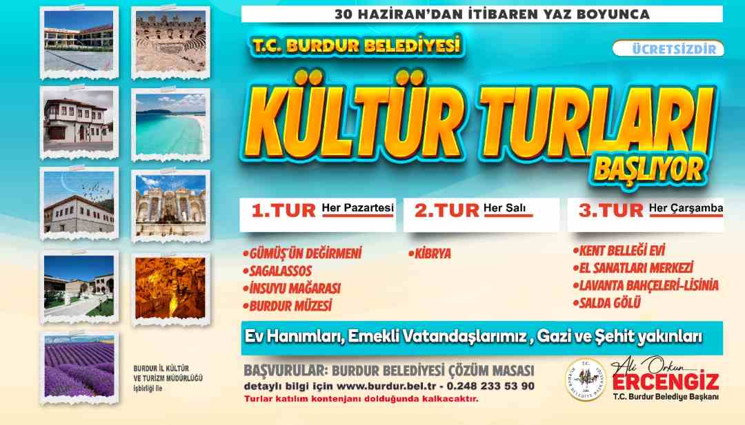 Burdur Belediyesi, Vatandaşları Kentin Tarihi Ve Doğal Mirasıyla Buluşturmak Amacıyla Yaz Boyunca Sürecek Ücretsiz Kültür Turlarını Başlatıyor.2