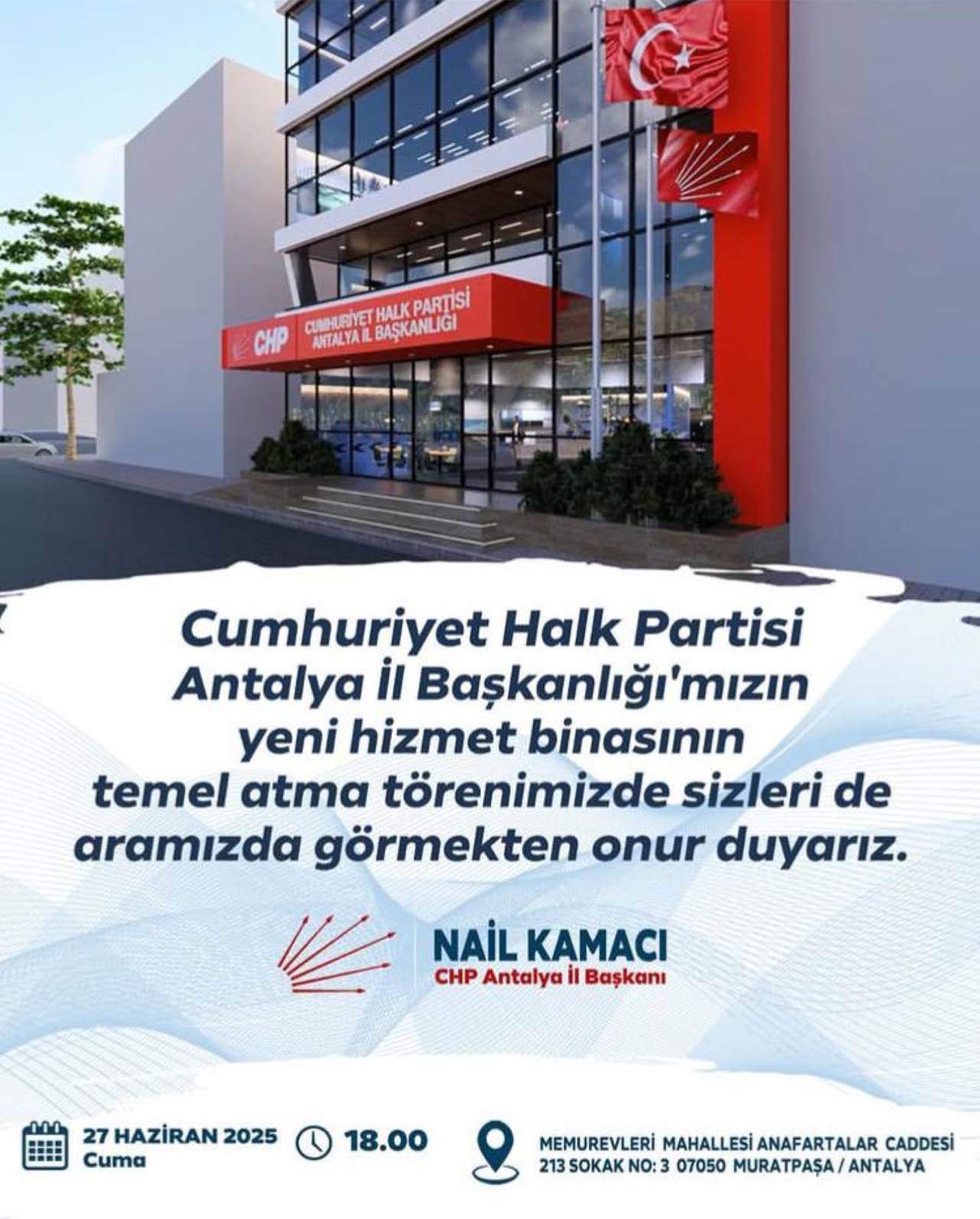 CHP Antalya İl Başkanlığı’ndan Yeni Hizmet Binası!