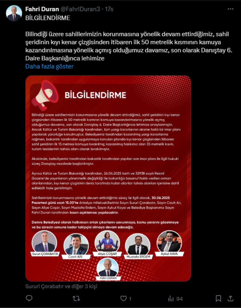 Demre Belediyesi Kıyı Davasını Kazandı! Bakanlık İmarı Değiştirdi