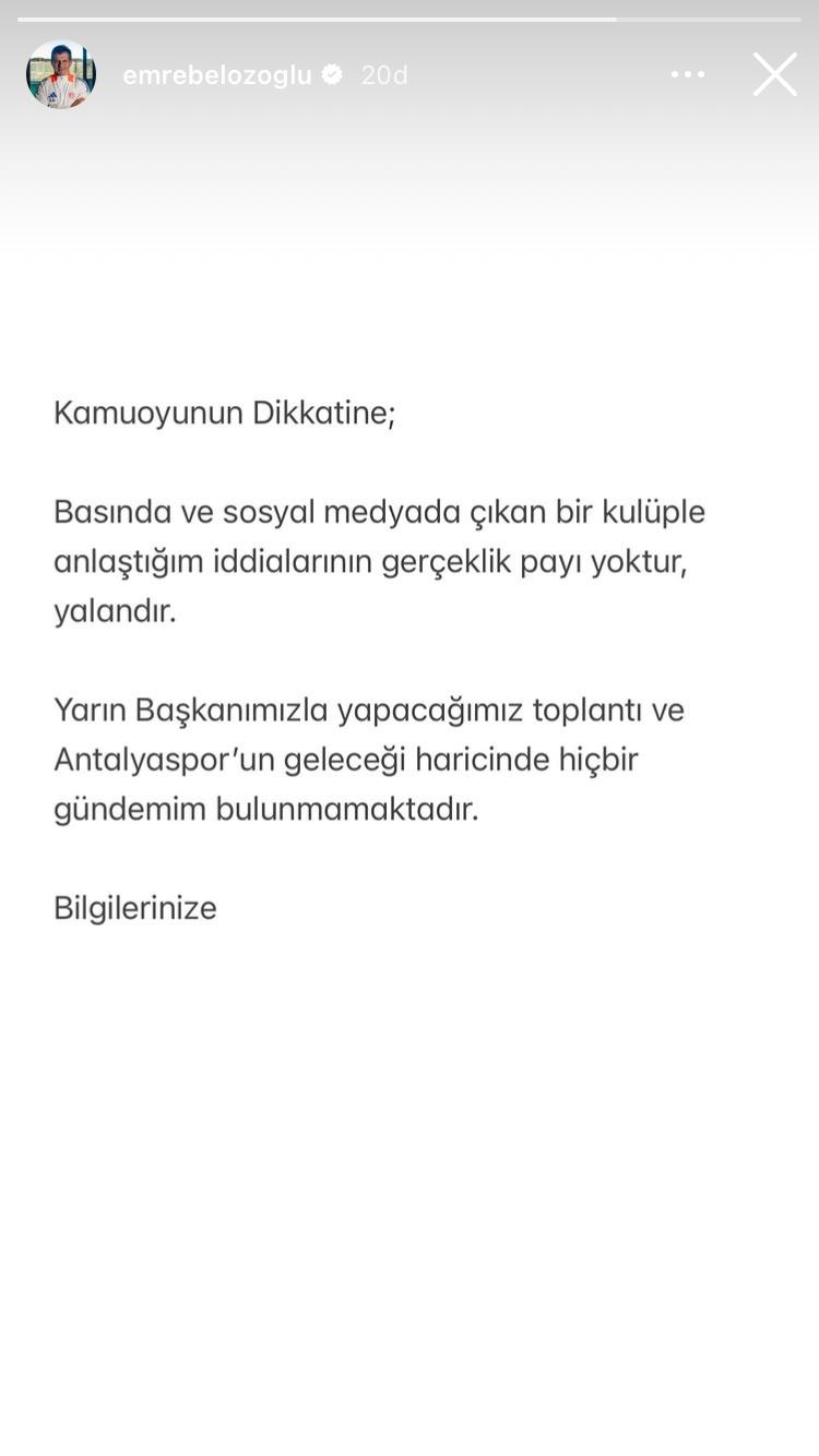 Emre Belözoğlu'ndan Eyüpspor Haberlerine Yanıt Geldi