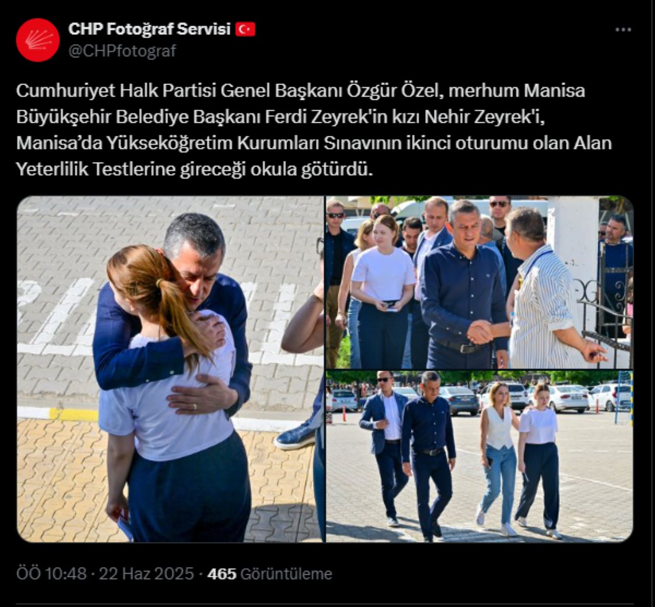 Özgür Özel Ferdi Zeyrek’in Kızını Bugün de Yalnız Bırakmadı