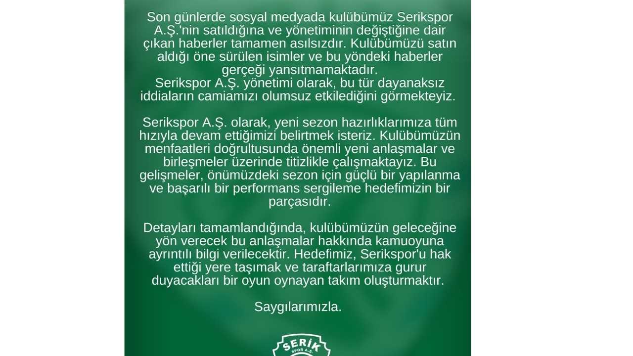 Serikspor Satıldı İddialarına Kulüpten Yanıt Geldi 3