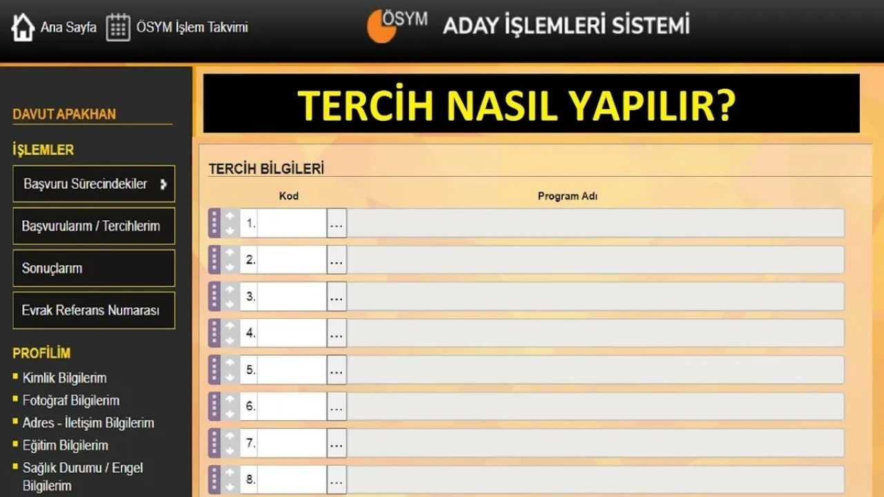 2025 Yks Tercih Dönemi Başladı!