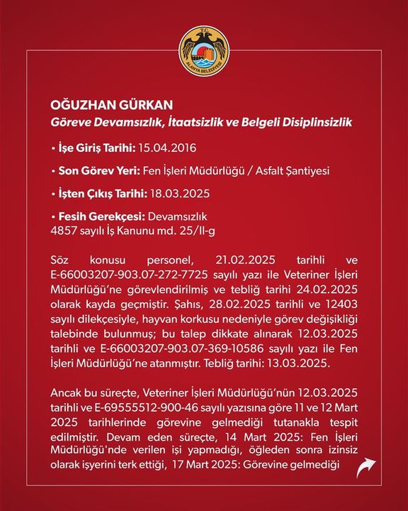 4 Alanya Belediyesi'nden İşten Çıkarmalarla İlgili İddialara Yanıt