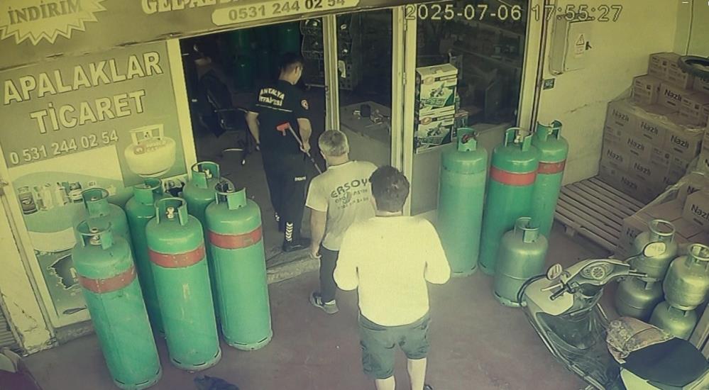Alanya’da Tüpçü Dükkanında Yılan Paniği! 