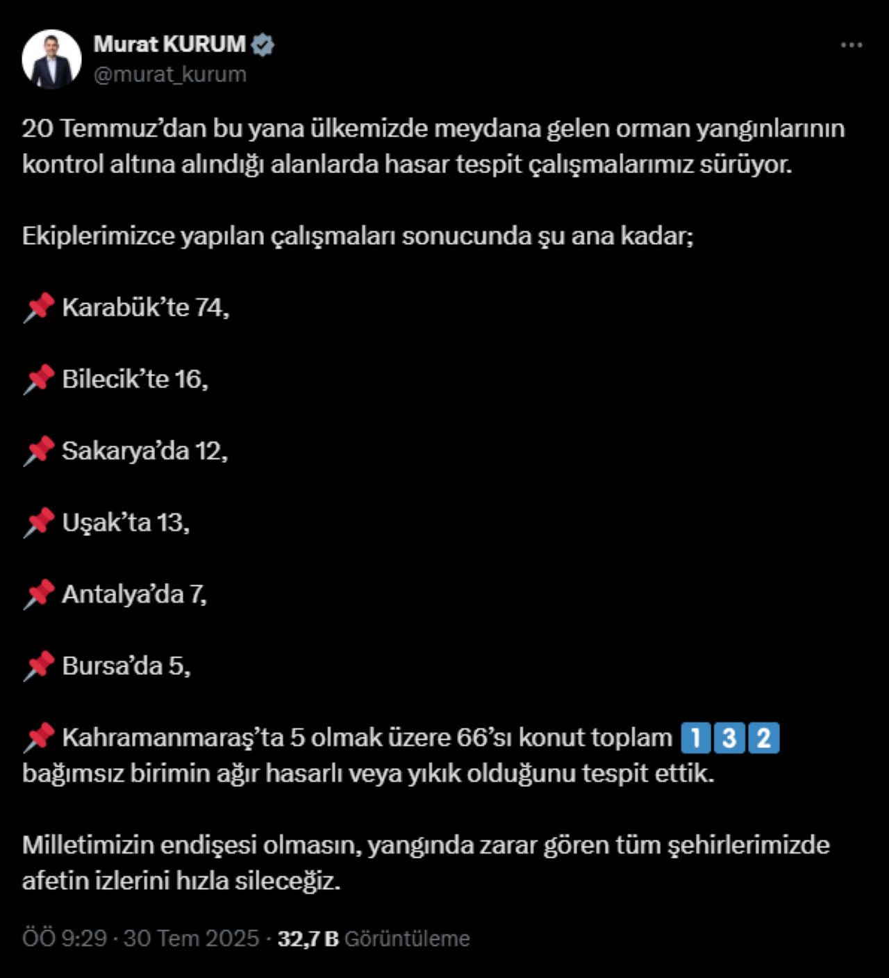 Antalya’da 5 İlçeyi Vuran Orman Yangınlarının Bilançosu Ortaya Çıkıyor