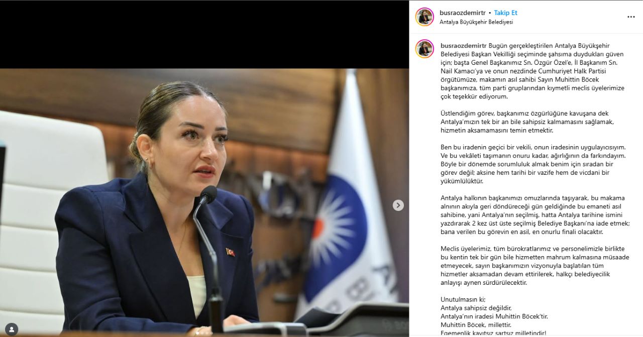 Büşra Özdemir'den İlk Açıklama: "Muhittin Böcek Millettir"