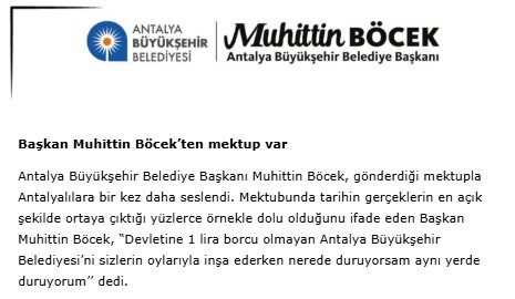 Cezaevindeki Başkan Muhittin Böcek’ten Yeni Mektup 2