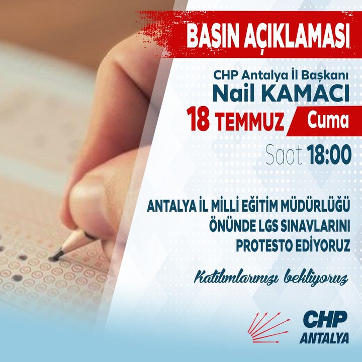 Chp Antalya'dan Lgs Protestosu! İl Milli Eğitim Müdürlüğü Önünde Toplanacaklar 2