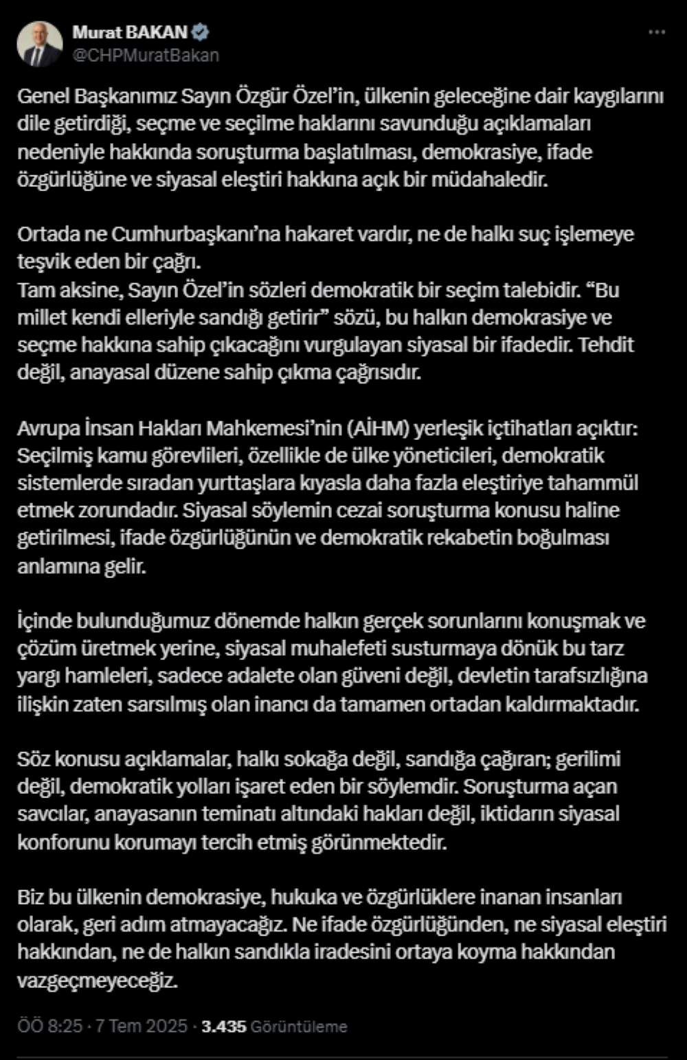 CHP Lideri Özgür Özel'e 3 Ayrı Soruşturma! İlk Tepki Geldi