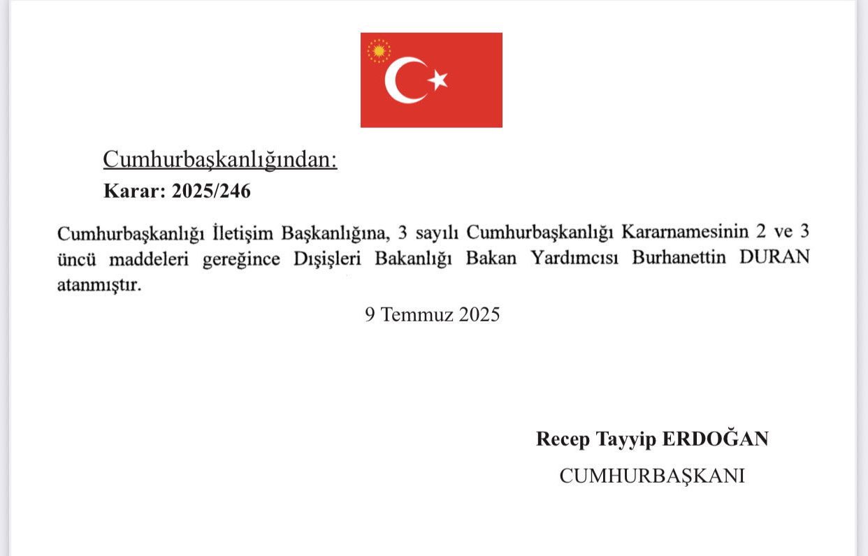 Cumhurbaşkanı Kararıyla Fahrettin Altun Görevden Alındı