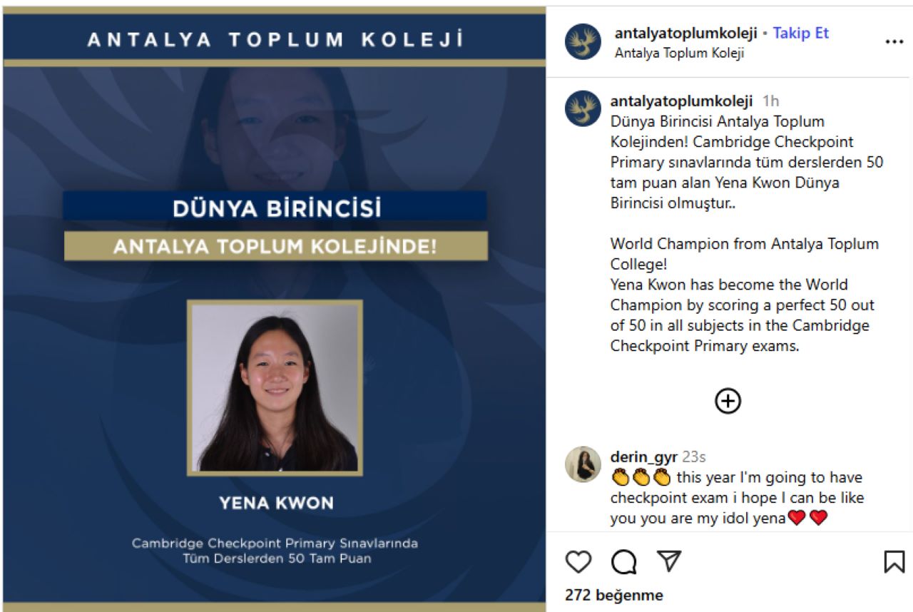 Eğitimde Büyük Başarı Dünya Birincisi Antalya’dan!