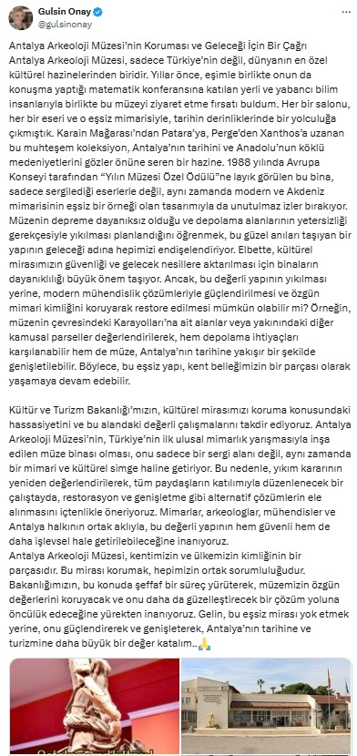 Gülsin Onay’dan Antalya Arkeoloji Müzesi İçin Çağrı Yok Etmeyin, Güçlendirin 2