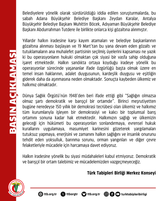 Muhittin Böcek Ve Başkanlara Gözaltı Ttb’den Açıkla117
