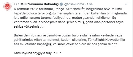 Pençe Kilit Harekatı'nda Şehit Sayısı 8’E Yükseldi Metan Gazından Etkilenen 3 Askerimiz Daha Şehit Oldu 2
