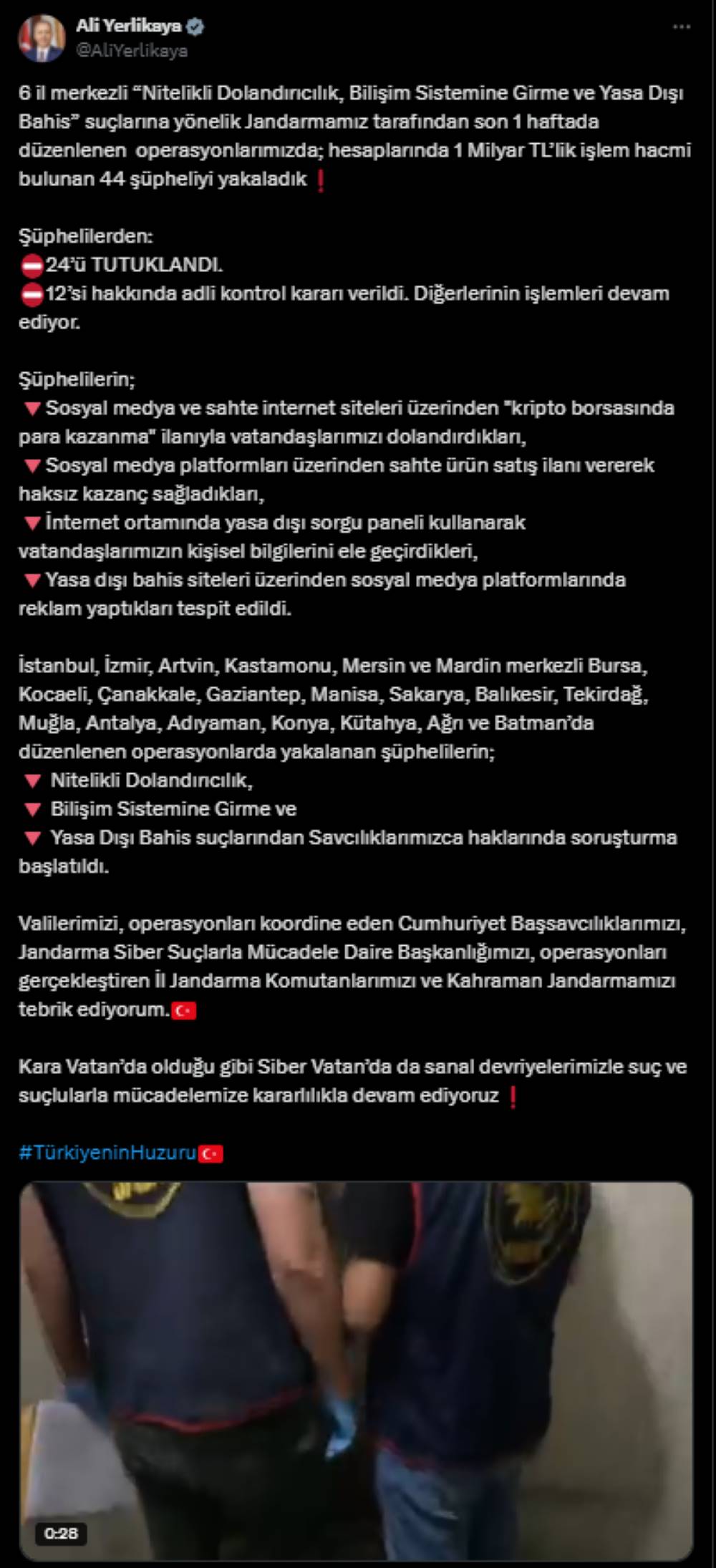 Antalya Dahil 21 İlde 1 Milyar TL’lik Dolandırıcılık Ağına Operasyon!
