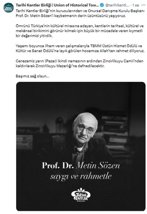 Kültürel Mirasın Mimarı Prof. Dr. Metin Sözen Hayatını Kaybetti 3