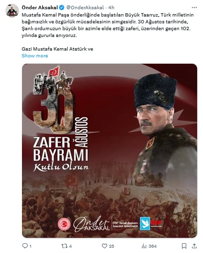 Siyasi liderlerden 30 Ağustos Zafer Bayramı mesajları 5