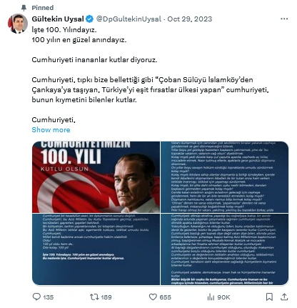 Siyasi liderlerden 30 Ağustos Zafer Bayramı mesajları 4