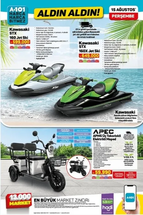 A101’de bu hafta neler var? Elektrikli mopedden jet ski'ye satılacak 1