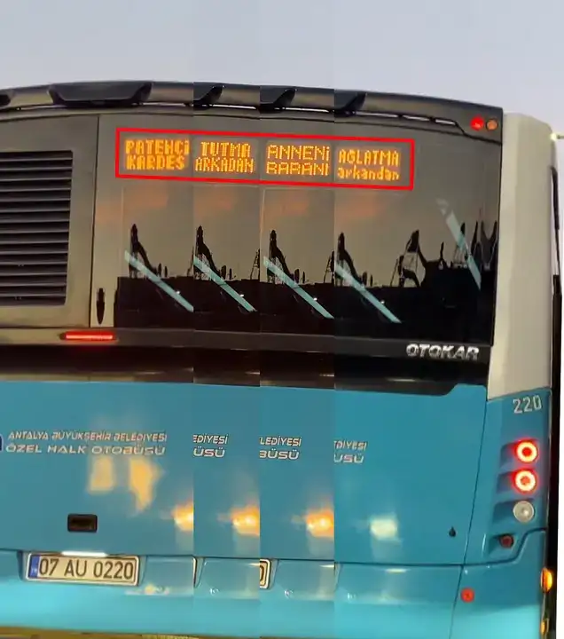 Antalya'da Otobüsten LED'li Uyarı Patenli Çocukları Şaşırttı