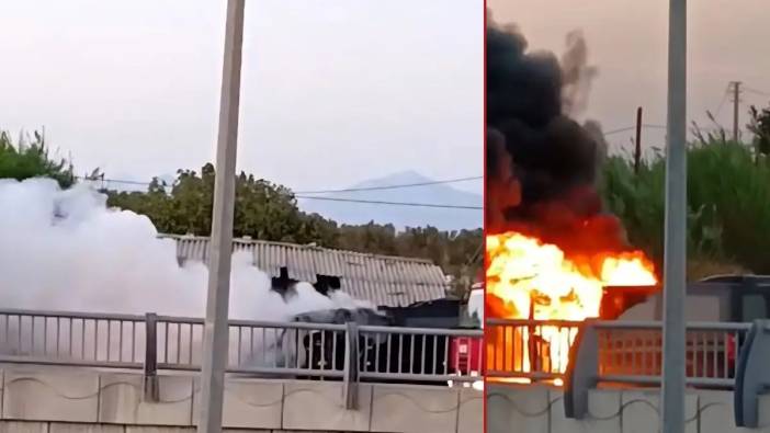 Serik’te Seyir Halindeki Tur Minibüsü Alev Alev Yandı