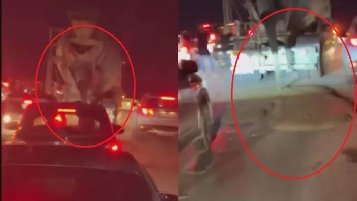 Hatay’da Seyir Halinde Beton Döken Mikser Sürücülere Kabus Yaşattı!