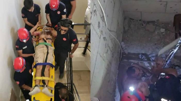 Adana’da Apartman Boşluğuna Düşen İşçi İçin Film Gibi Kurtarma Operasyonu!