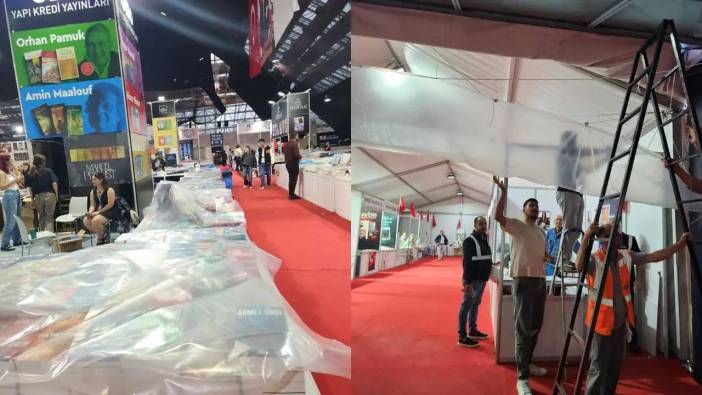 Antalya Kitap Fuarı’nda Çatıdan Akan Su Kitap Stantlarını Vurdu