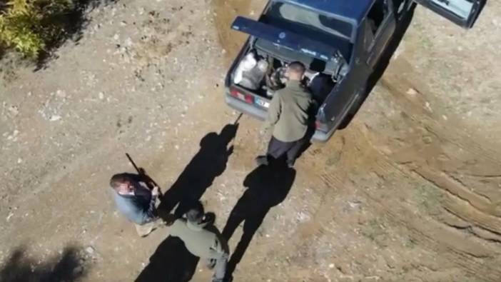 Dronlu Denetimde Kaçak Avcıya Suç Üstü