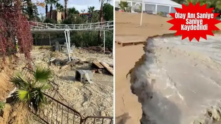 Alanya'da Sağanak Önüne Çıkan Kafeyi Yerle Bir Etti
