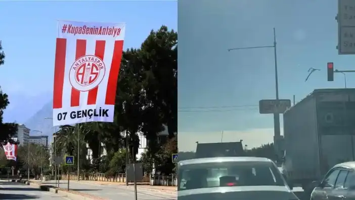 Antalyaspor'a Destek Bayraklarında Vahim Görüntü! Bayraklar Paramparça