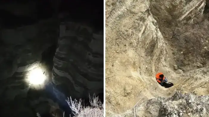 Burdur’daki Domuz Avında Köpek Uçuruma Yuvarlandı! Avcılar Kurtardı