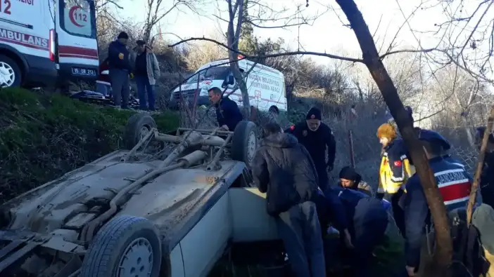 Burdur Çeltikçi’de Takla Atan Otomobilde Sürücü Yaralandı