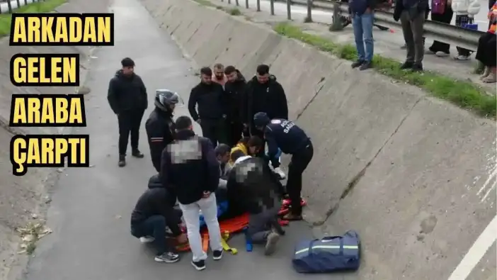 Antalya’da Feci Kaza! Yaya Geçidinde Duran Kurye Kanala Uçtu