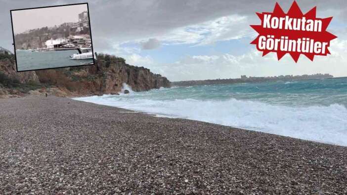 Antalya’da Fırtına Görüntüleri: Dev Dalgalar Sahili Dövdü