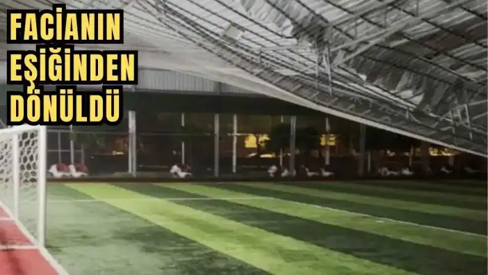 Antalya’da Fırtına ve Sağanak Hayatı Felç Etti! Dereler Taştı, Halı Sahanın Çatısı Çöktü