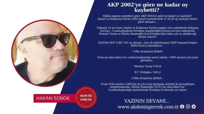 AKP 2002'ye göre ne kadar oy kaybetti?