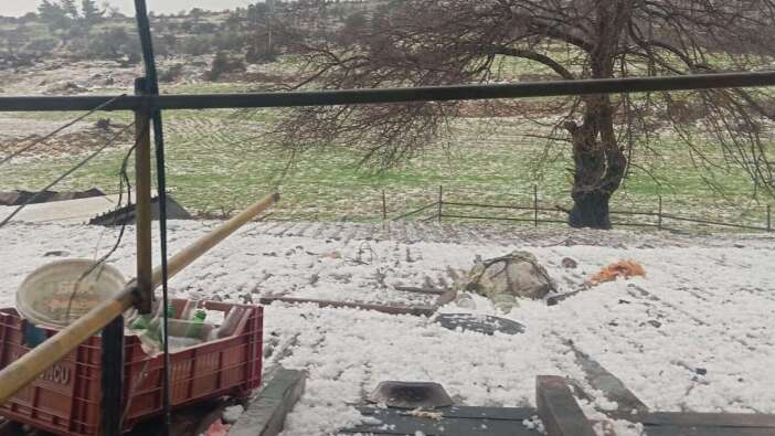 Mersin'de yağmur yerini doluya bıraktı: Tarım arazileri zarar gördü