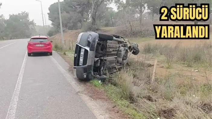 Manavgat Meydana Gelen Kazada Hafif Ticari Araç Yan Yattı! 2 Yaralı