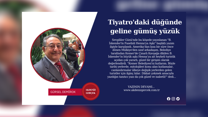 Tiyatro'daki Düğünde Geline Gümüş Yüzük