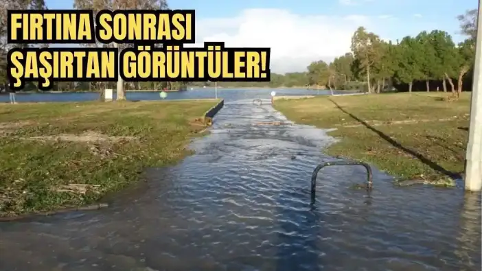 Manavgat'ta Fırtına Sonrası Dev Dalgalar Titreyengöl'le Denizi Buluşturdu