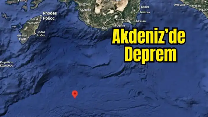 Antalya Kaş Açıklarında 3.7'lik Deprem
